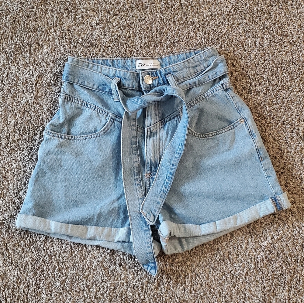 Zara Denim High Waisted Shorts